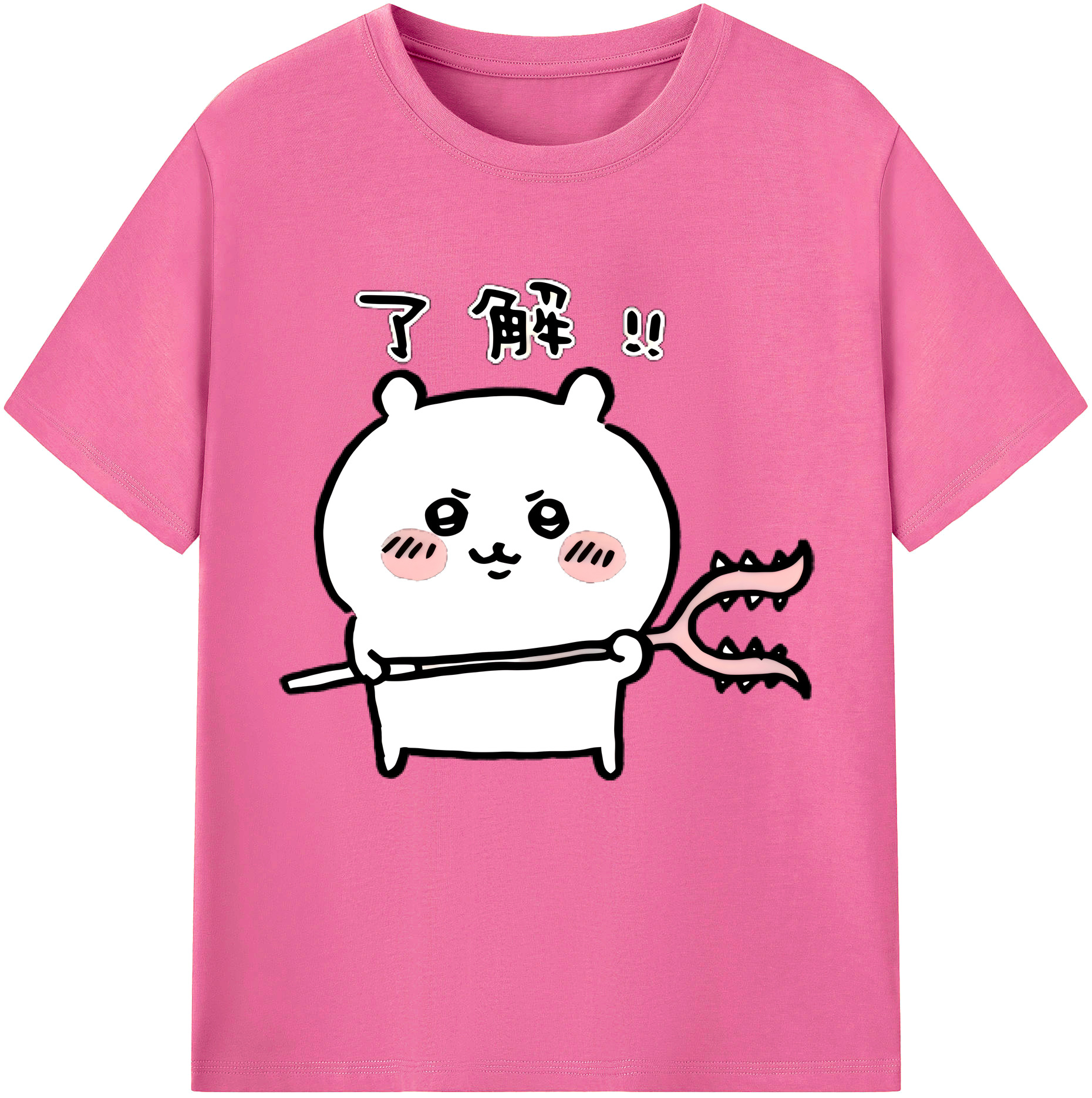 （画像用） ちいかわ ちいかわ Chii-kawa chiikawa レディースカジュアルプリントTシャツ（綿100％）